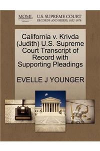 California V. Krivda (Judith) U.S. Supreme Court Transcript of Record with Supporting Pleadings