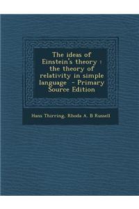The Ideas of Einstein's Theory