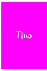 Tina - Pink Personalized Notebook / Journal / Blank Lined Pages / Soft Matte