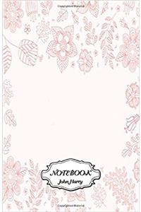 Notebook Journal Dot-grid Pink Flowers Pattern