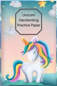 Unicorn Handwriting Practice Paper