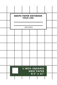 Graph Paper Notebook Thick Lines Grid 100 Pages