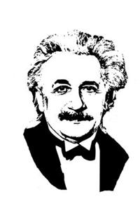 Black and White Portrait of Albert Einstein - Blank Lined Notebook