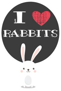 I Heart Rabbits: A Cute Rabbit Lovers Journal / Notebook / Diary Perfect for Birthday Present or Christmas Gift Great for kids, Teens or Students(6x9 - 110 Blank Lin