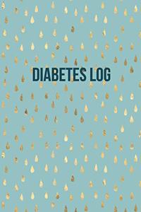 Diabetes Log - Gold Raindrops Design