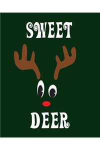 Sweet Deer: Blank 8" x 10" 200 Pages Thick Unruled Sketchbook DIY Journal