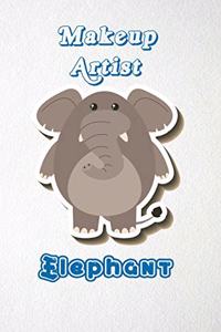 Makeup Artist Elephant A5 Lined Notebook 110 Pages