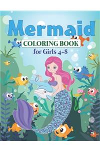 Mermaid Coloring Book for Girls 4-8