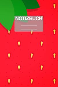 Notizbuch A5 Muster Erdbeere
