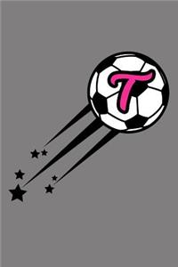T Monogram Initial Soccer Journal