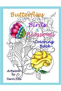 Butterflies Birds & Blossoms Coloring Book