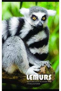 Lemurs Monthly Note Planner 2019 1 Year Calendar