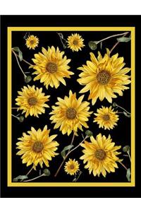Sunflowers Floral Notebook Journal 150 Page College Ruled Pages 8.5 X 11
