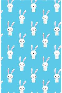 Bullet Journal for Animal Lovers - Cute Rabbit Pattern - Blue