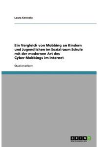 Ein Vergleich von Mobbing an Kindern und Jugendlichen im Sozialraum Schule mit der modernen Art des Cyber-Mobbings im Internet