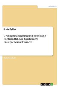 Gründerfinanzierung und öffentliche Fördermittel. Wie funktioniert Entrepreneurial Finance?