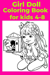 Girl Doll Coloring Book for kids 4-8