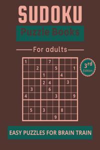 Sudoku Puzzle Books for Adults: Easy puzzles for brain train - 40 Puzzles and Solutions to Challenge your brain!