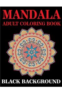 Mandala Adult Coloring Book Black Background