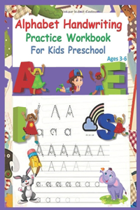 Alphabet Handwriting practice workbook for kids preschool ages 3-6