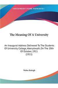 The Meaning Of A University