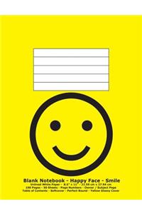 Blank Notebook - Happy Face - Smile