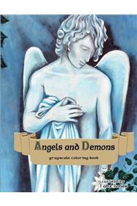 Angels And Demons Grayscale Coloring Book