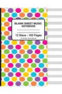 Blank Sheet Music Notebook - Colorful Dots