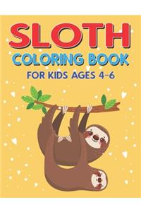 Sloth Coloring Book for Kids Ages 4-6