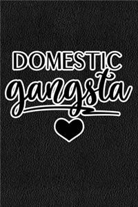 Domestic Gangsta: Black Leather Print Sassy Mom Journal / Snarky Notebook