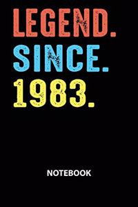 Legend Since 1983 Notebook: Birthday Year 1983 Gift For Men and Women Birthday Gift Idea -Blank Lined Journal