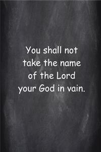 2020 Weekly Planner Religious Modern Wording 2nd Commandment Chalkboard Style