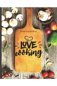 Blank Recipe Book Love Cooking