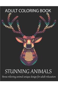 Adult coloring book stunning animals stress relieving animal unique design for adult reluxation