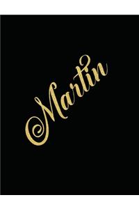 Martin Personalized Minimalist Grid Notebook - 8.5x11 100 grid pages- Matte Martin Personalized Matte Silk Cover with sturdy white pages notebook