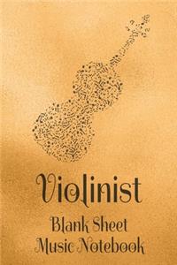 Violinist Blank Sheet Music Notebook