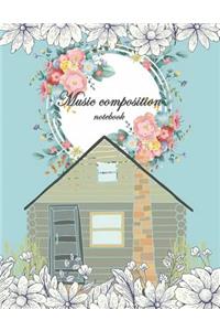 Music Composition Notebook: Music Manuscript Paper, Staff Paper, Musicians Notebook, Blank Guitar Tab, Book Bound (Perfect Binding) Paper 120 Pages Large Print 8.5