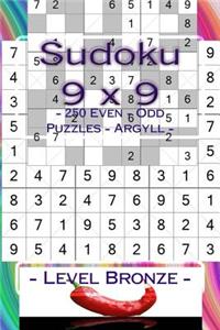 Sudoku 9 X 9 - 250 Even - Odd Puzzles - Argyll - Level Bronze