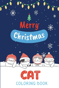 Merry Christmas Cat Coloring Book