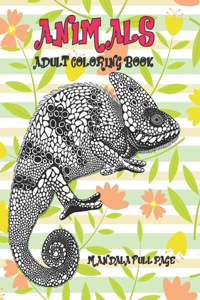 Adult Coloring Book Mandala Full Page - Animals