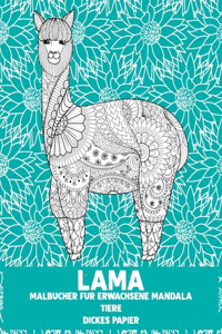 Malbücher für Erwachsene Mandala - Dickes Papier - Tiere - Lama