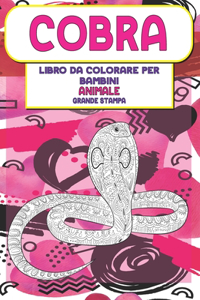 Libro da colorare per bambini - Grande stampa - Animale - Cobra