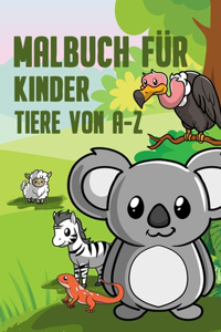 Malbuch für Kinder Tiere von A-Z