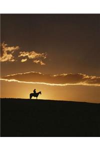 Horse Photo School Composition Book Equine Breathtaking Cowboy Sunset