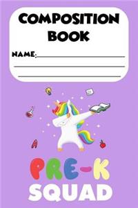 Composition Book Pre-K Squad