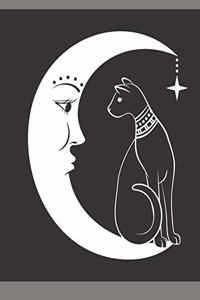 Moon Cat Lined Notebook