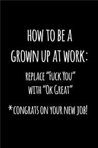 How to be a grown up at work Replace fuck you with ok great congrats on your new job
