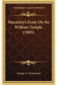 MacAuley's Essay on Sir William Temple (1905)