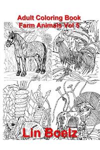 Adult Coloring book Farm Animals Vol 5