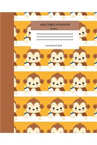 Wide Ruled Monkey Notebook Composition Book